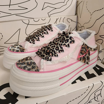 High Quality Shiny Sequined Slippers Flat Shoes Crystal Pearl Studs Canvas Shoes Loafers Shiny Women's Vulcanized Slippers