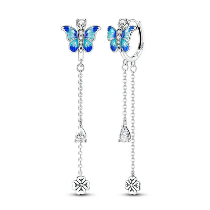 Original 925 Sterling Silver Hoop Earrings Women's Fashion Jewelry Butterfly Iris Lily of the Valley Tulip Flower Luxury Earring