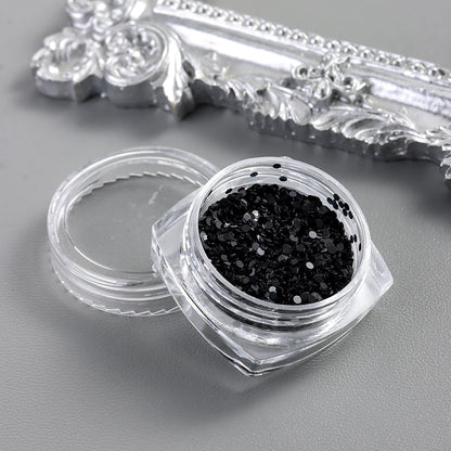 Black and White Polka Dot Glitter Nail Art Accessories, Retro Floral Patchwork Glitter Nail Art, DIY Versatile Round Dot Glitter