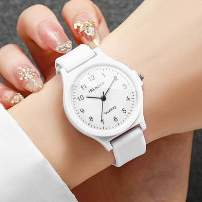 Fashion Silicone Strap Women Quartz Watch Simple Arabic Dial Ladies Wristwatches Reloj Mujer Girls Clock (Without Box)