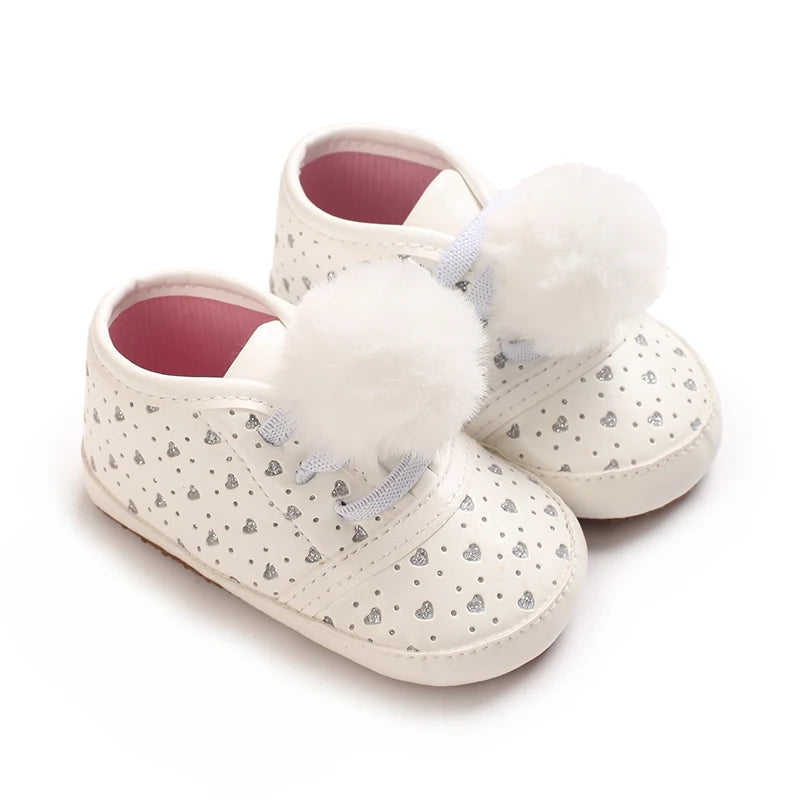 Baby Learning Walk Shoes, Cute Printed & Bow Sneakers, Soft Sole Casual Footwear for Infants 0-18M