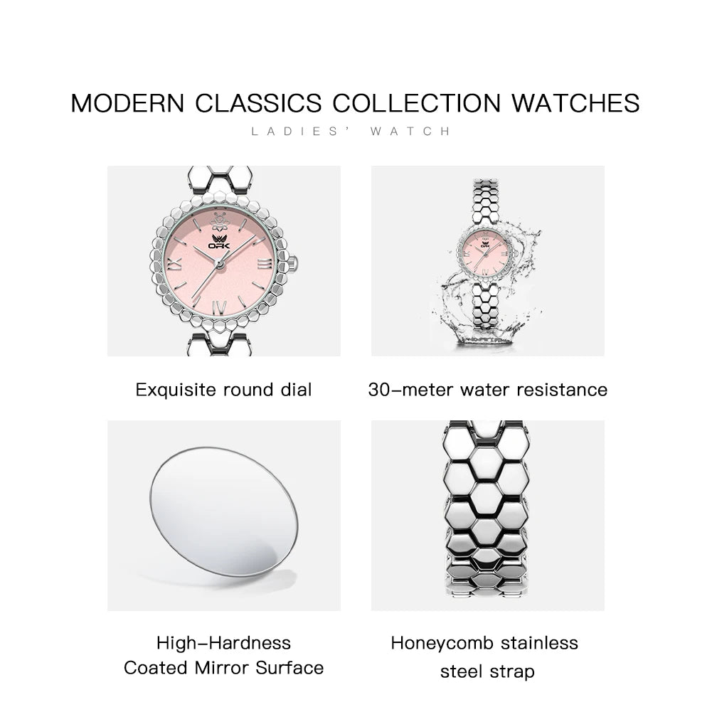 OPK 6079 Women's Watches Ladies Fashion Casual Wristwatch Elegant Bracelet Waterproof Quartz Movement Gift Watch for Women 2026