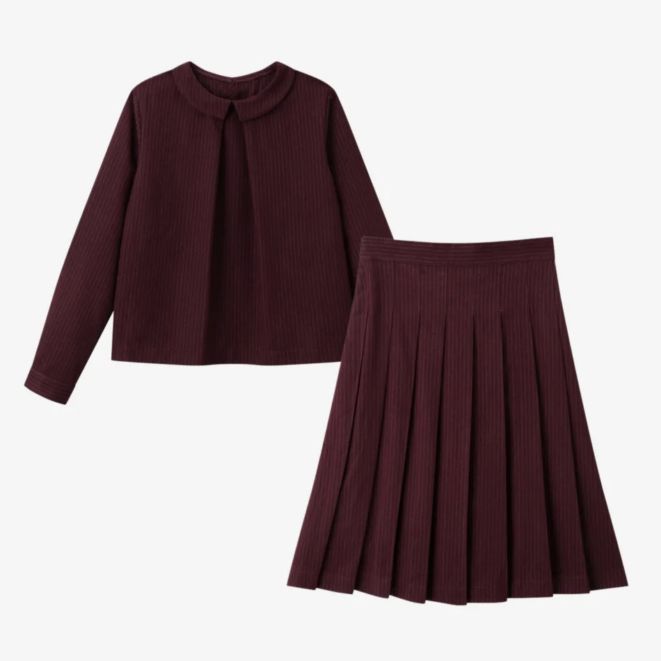 (Ship out in 1 day) AS AW26 ISRAEL Pinstripe Windsor Collection with knitting children clothes shirt