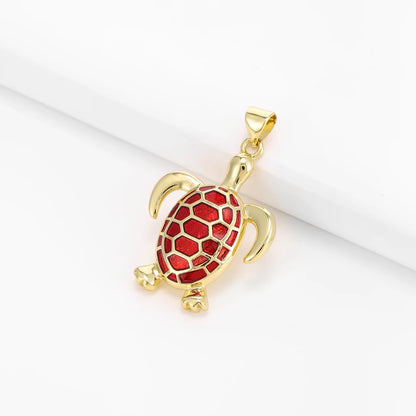 Excellence 5 Colors Sea Turtles Shaped Pendant Copper Zircon Jewelry Nacklace Accessories Dinner Party For Women Gifts Wholesale