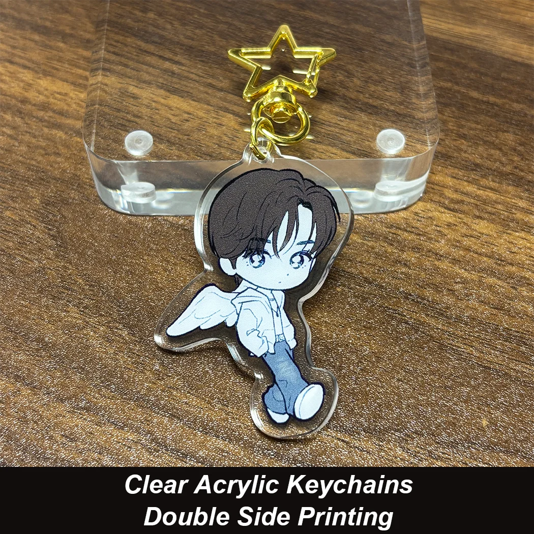 Personalized Acrylic Keychain Charm Logo Keychain DIY Photo Transparent Printing Design Anime Custom Acrylic Keychains