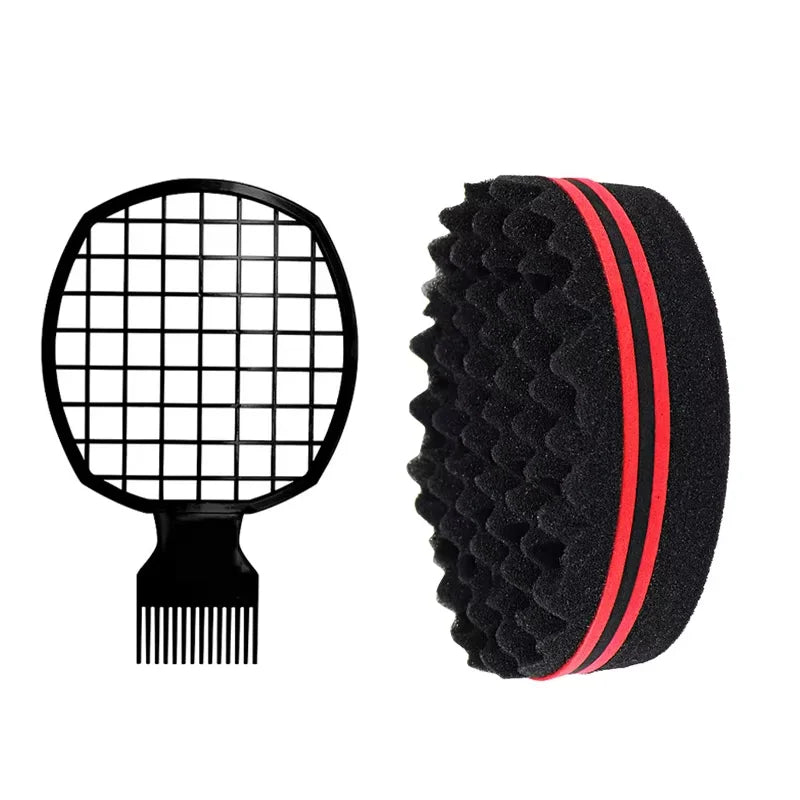 2pcs Afro Twist Hair Comb Sponge for Men and Women's Curly Hair Sponge Brush for Hairdressers and Personal Curly Hair Styling