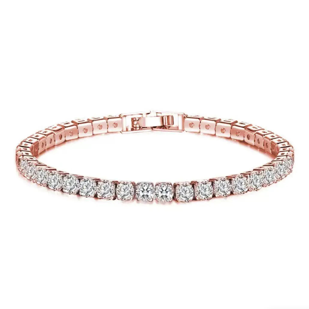MxGxFam ( 19 cm 17 cm x 4 mm ) Promotion Gold Plated 18 k Multiple Colors Powder Zirconia Bracelet For Women Fashion Jewelry