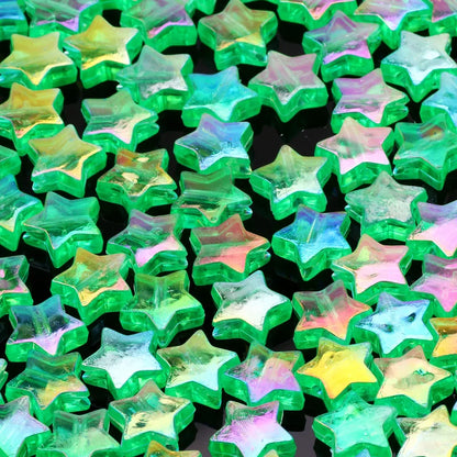 50pcs Transparent AB Color Five-pointed Star Acrylic Beads Loose Spacer Beads for Jewelry Making DIY Craft