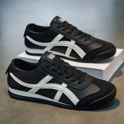 Men's Fashionable and Versatile Striped Casual Sneakers, Suitable for Daily Outings and Outdoor Hiking Wear