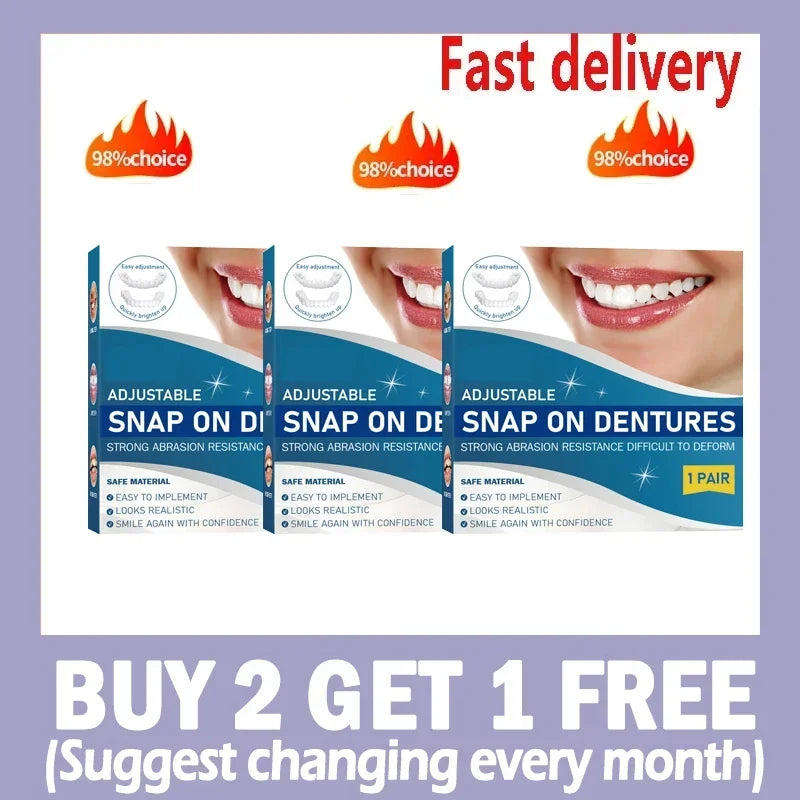 Instant Adjustable Snap-On Denture Kit | Medical-Grade Invisible Teeth for Gap Repair & Temporary Crowns
