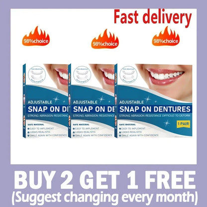 Instant Adjustable Snap-On Denture Kit | Medical-Grade Invisible Teeth for Gap Repair & Temporary Crowns