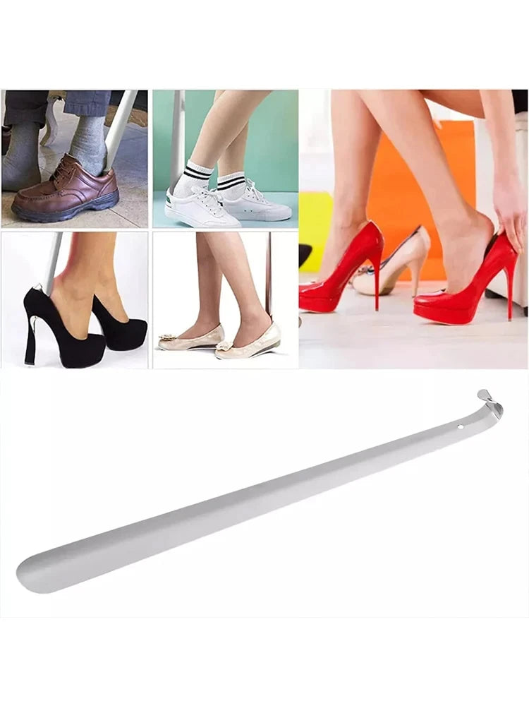 Calzador Profesional De 42/52 cm, Cuernos De Zapatos De Acero Inoxidable, Extractor De Zapatos De Metal Con Fácil Mango, Accesor
