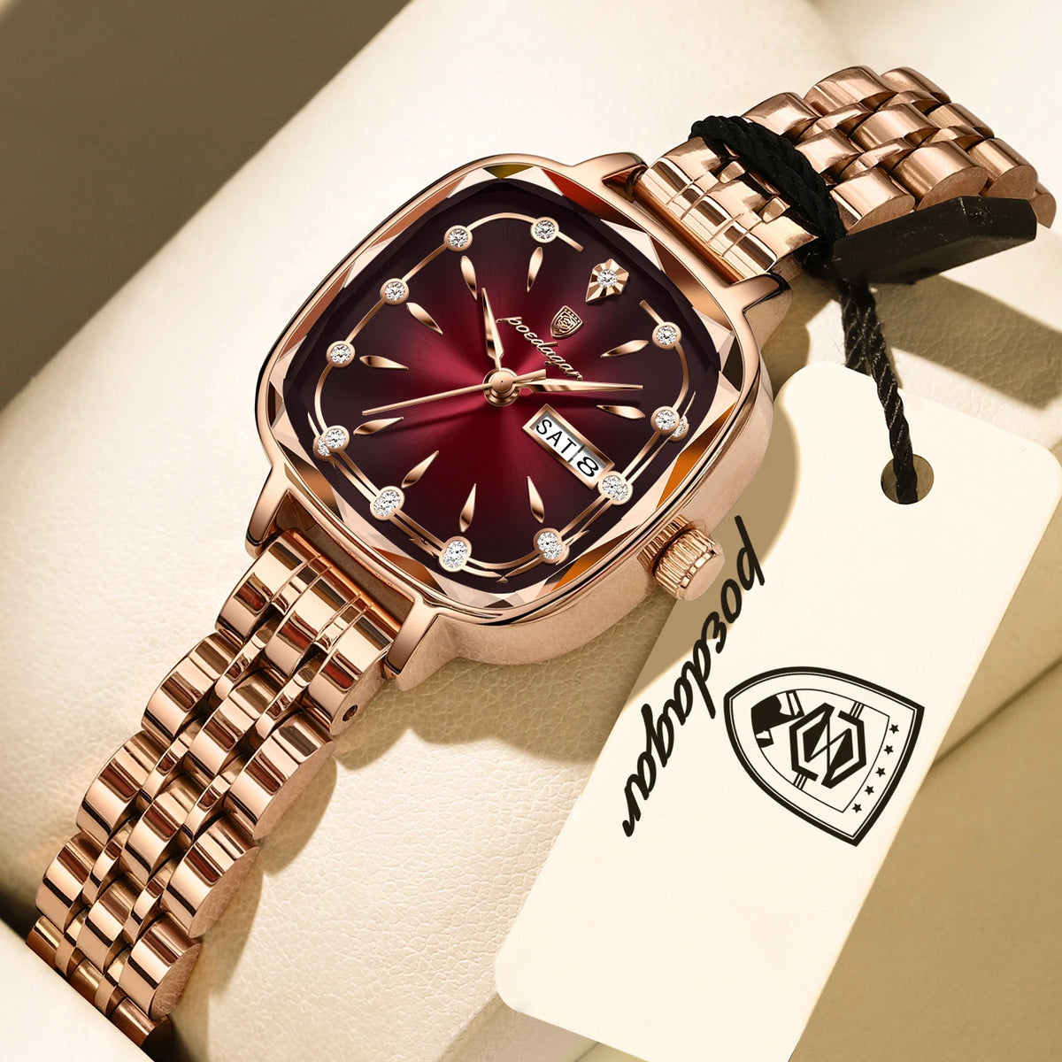 POEDAGAR Luxury Women's Watches Waterproof Week Date Elegant Ladies Wristwatch Stainless Steel Quartz Fashion Women Watch Reloj