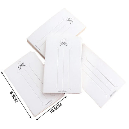 50PCS White Hairpin Card Trinket Packaging Hair Display Cardboard Hair Clip
