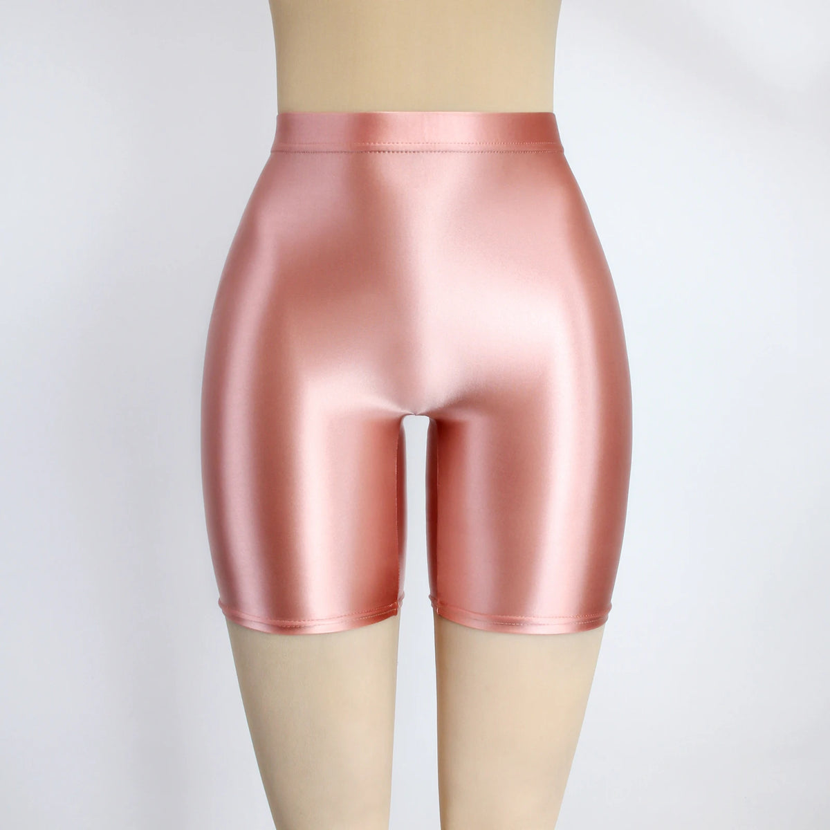 Women Cropped Pants Oily Shiny Luster Tights Form-fitting Opaque Sexy High Waist Capris Smooth Super Smoothy Skinny Leggings