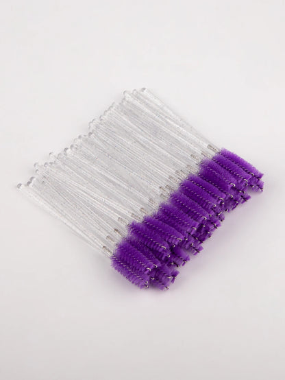 50pcs Disposable Eyelash Brushes Extension Crystal Eyebrow Brush Mascara Wand Eye Lashes Cosmetic Tool Set Makeup Beauty