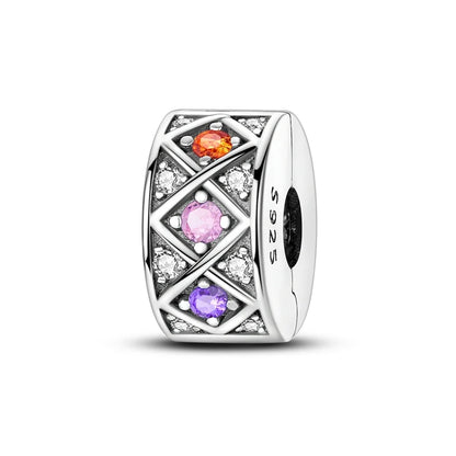 Original 925 Sterling Silver Clip Charm Inlaid Zircon Cat Butterfly Charm Silicone Spacer Beads For Women Bracelet DIY Jewelry