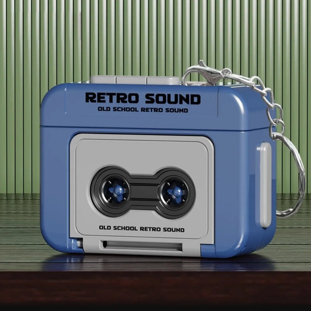 1/2Pcs Retro Recorder Keychain 15S Recorder Cassette Tape Keyring Student Bag Pendant Couple Friends Gift