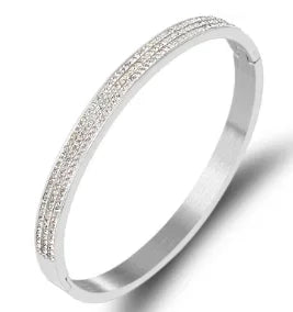 Stainless Steel Feather Shape Bangle Bracelets Jewelry