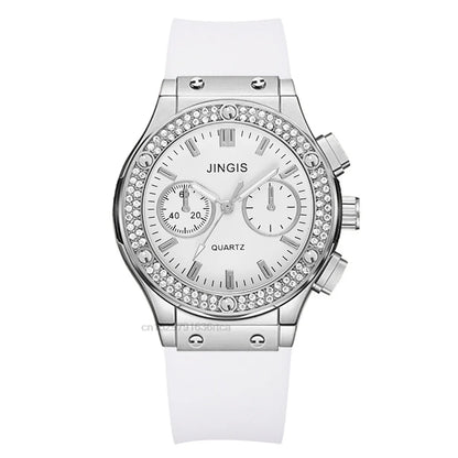 Fashion 2025 Rubber Women Watches Luxurious Brand Casual Diamond Female Quartz Wristwatches Simple Sport Clock Relogio Feminino