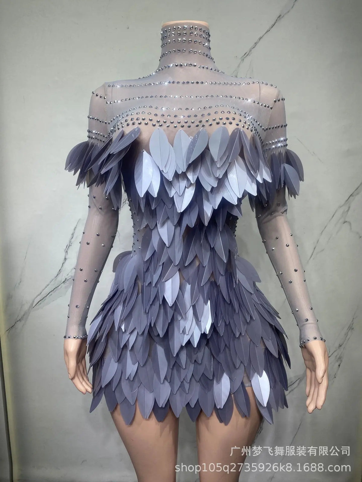 New Fashion Feather Skirt Makeup Ball Skirt Festival Performance Irregular Half Body Skirt Black