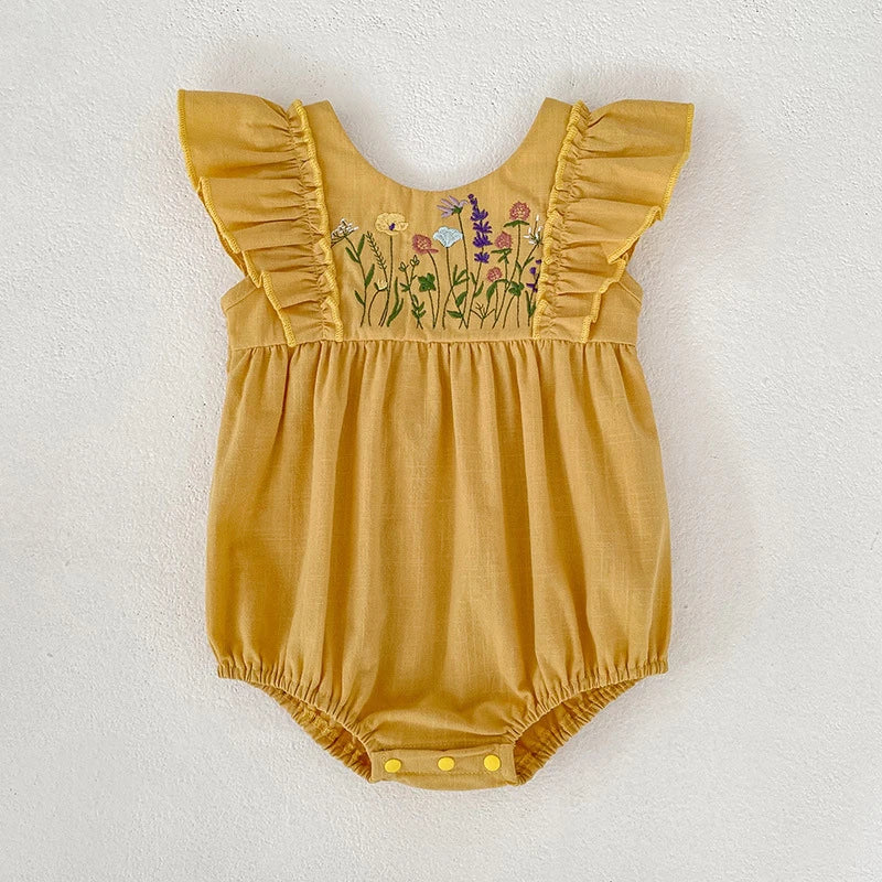 2026 New Summer 0-24M Infant Baby Girls Rompers Baby Girls Clothing Sleeveless Cotton Embroidery Toddler Baby Girls Jumpsuit
