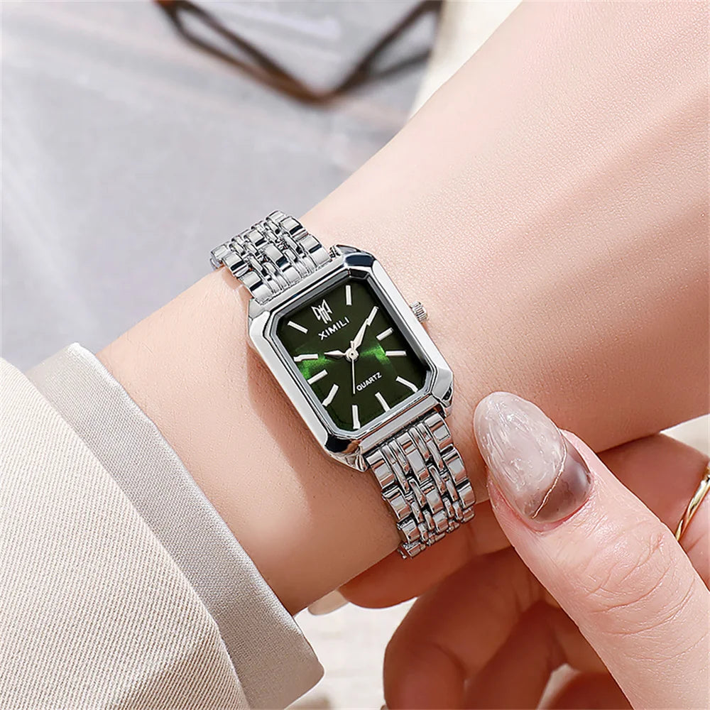 Ladies Watch Luxury Gold Square Simple Luxury Quartz Watch Fashion Stainless Steel Women's Business Clock Dress Gift Watches