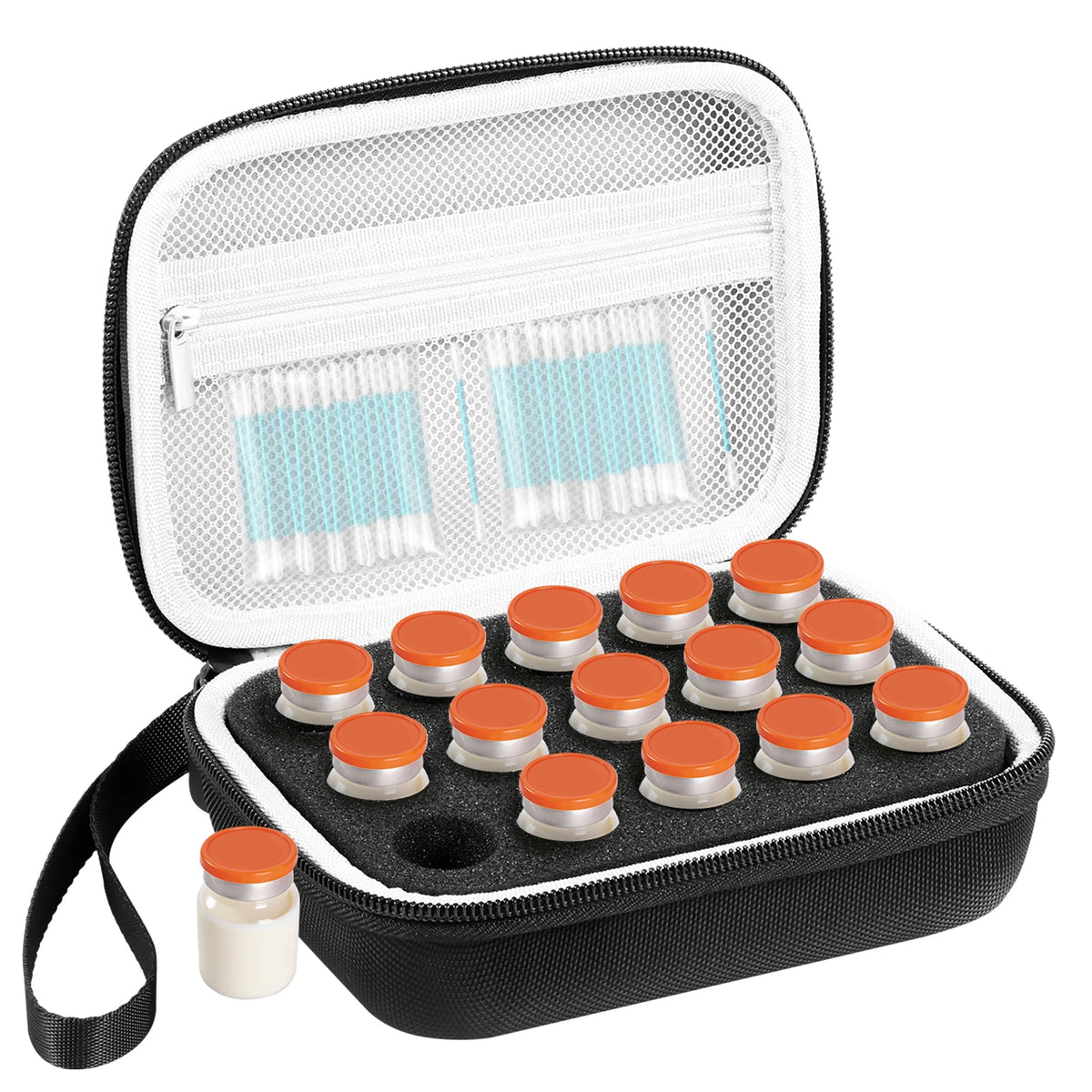 Insulin Vial Case 3ml 30ml Portable Medicine Organizer EVA Oxford Storage Box With Foam Slots For Travel Fridge Storage