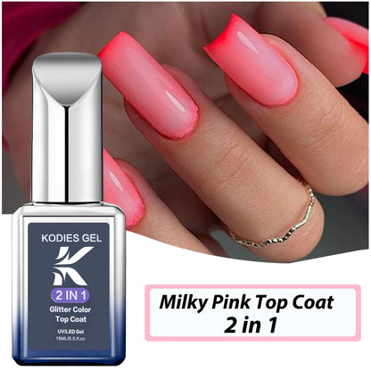KODIES GEL Diamond Top Coat for Nail Varnish 15ML Super Shine UV Gel Nail Polish Soak Off Semi Permanent Glitter Topcoat No Wipe