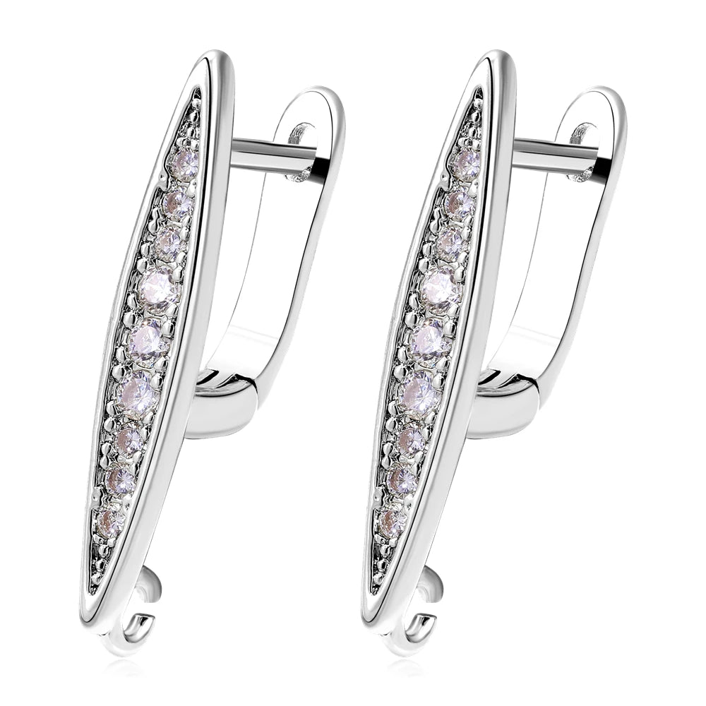 Juya Handmade 18K Real Gold Plated Earwire Fasteners Earring Hooks Accessories For DIY Women's Anti-Allergy Earrings Making