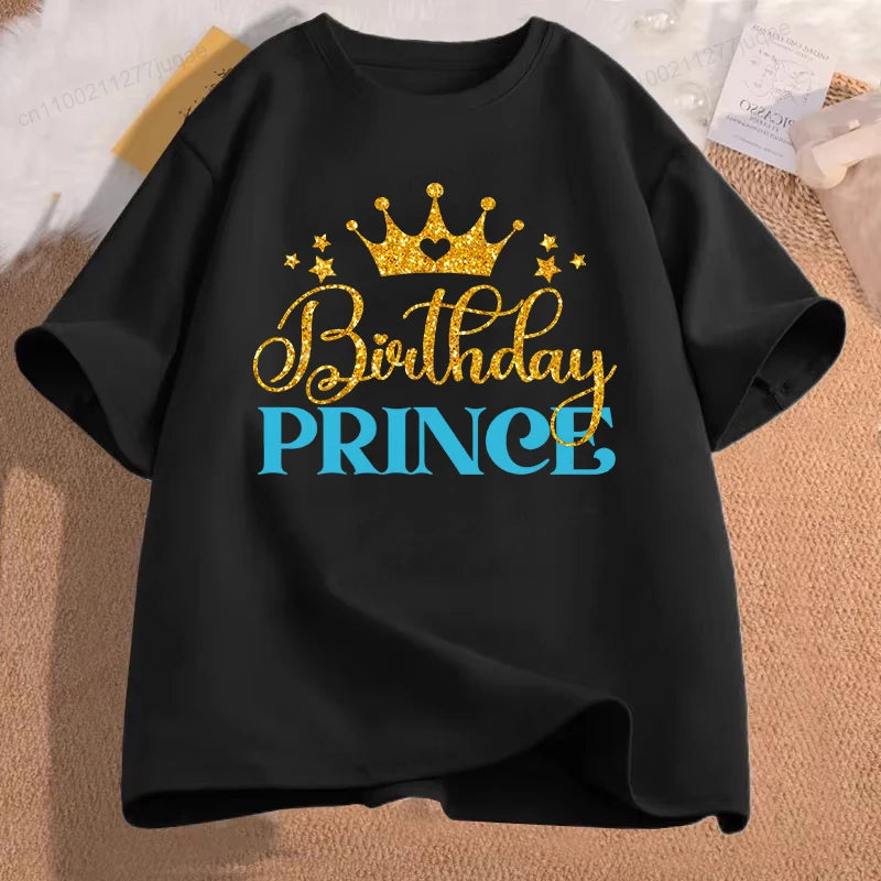 Family Matching Outfits Birthday Princess Girls Party T-Shirt Harajuku Shirts Parents Children Dad Mom T-Shirts Clothing