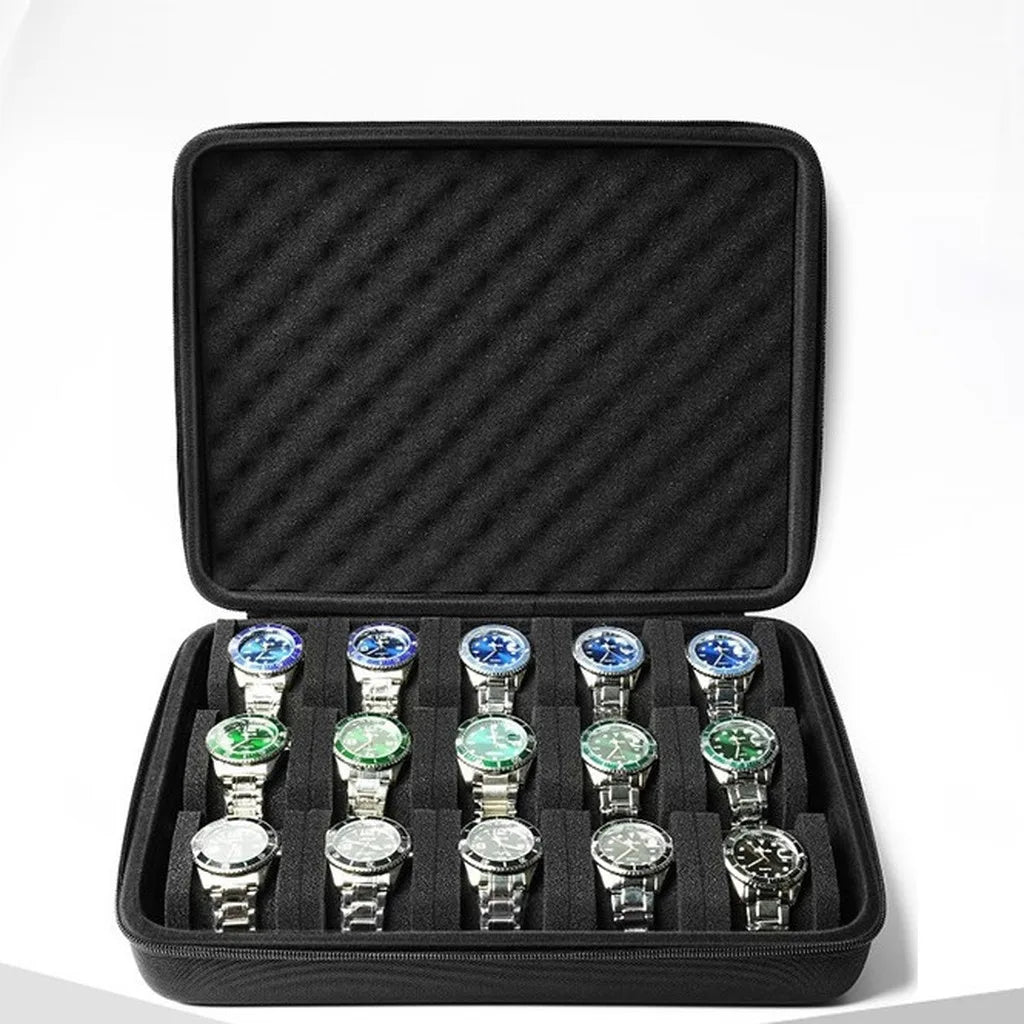 15-Slot Watch Storage Case, Dustproof Scratch-Resistant Oxford Cloth Carry Bag For Travel And Home Storage Organizer
