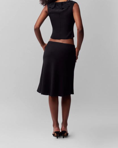 Women's Lace-Trim Bow-Detail Skirt