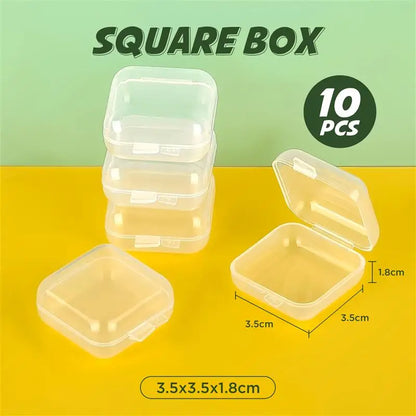 10pcs Plastic Box Rectangular Box Translucent Box Packing Box Storage Box Dustproof Solid Strong Jewelry Storage Case Container