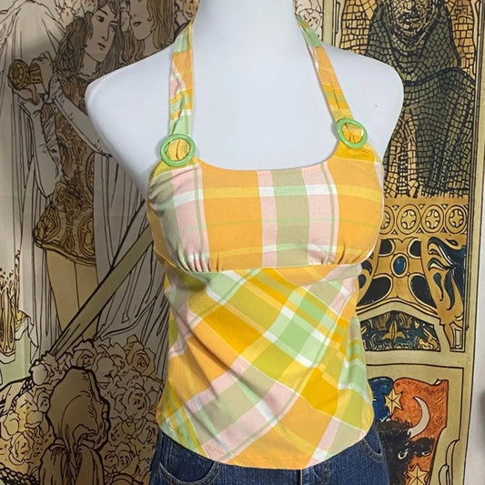 Women's Plaid Halter Top