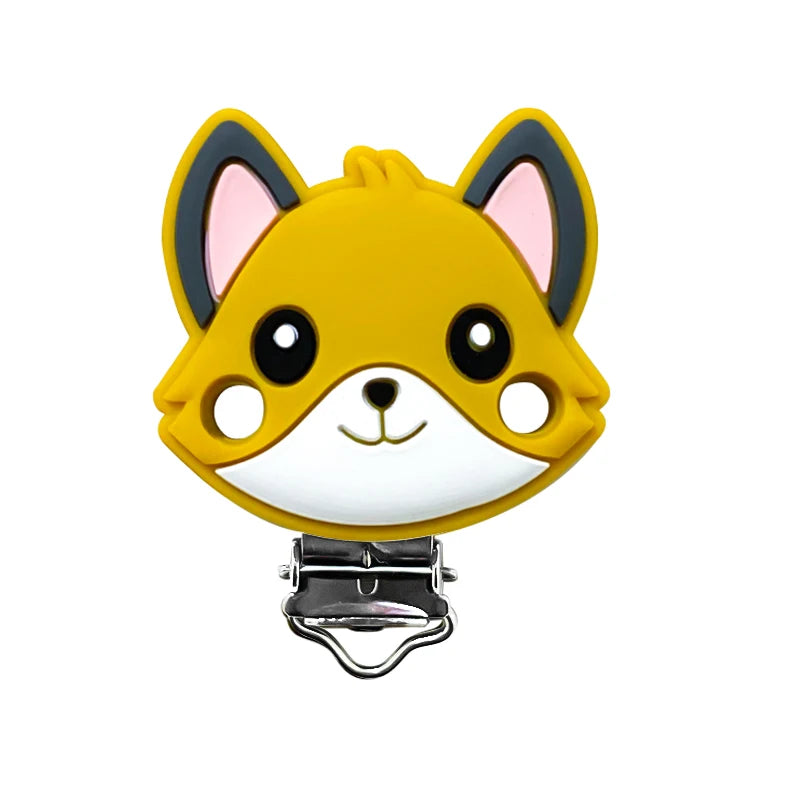 1/3/10pcs New Silicone Teether Cartoon  Squirrel Head Animal Food Grade DIY Baby Teething Teether Toy Accessories Ring