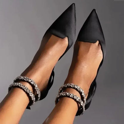 Women's Luxury Pointed Toe Flat Sandals Summer New Fashion Solid Slippers Sexy Party Wedding Shoes for Women Zapatos Mujer