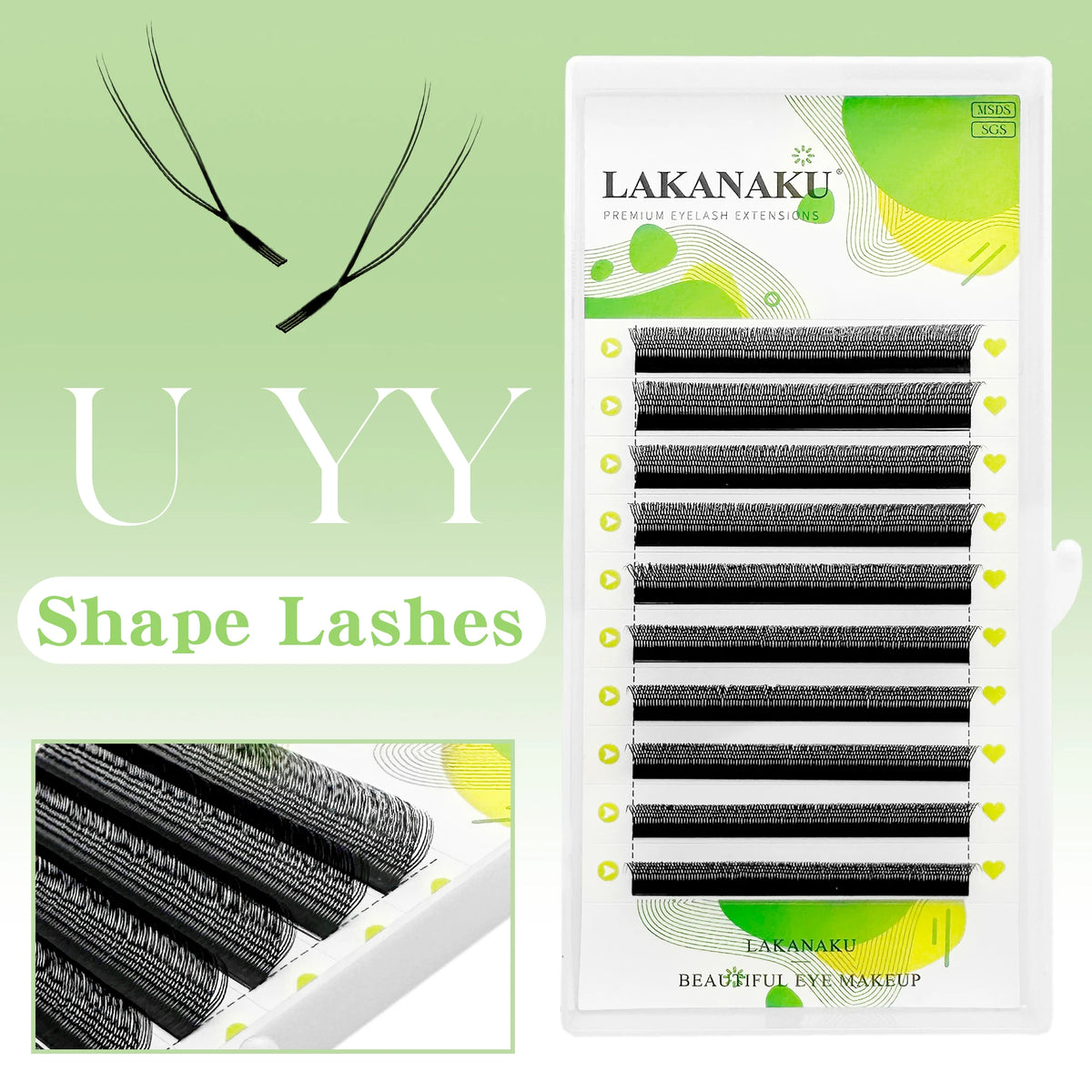 LAKANAKU YY/3D/4D/5D/6D W Clover Eyelashes Extension Cilios Extensiones De Pestañas Premade Fans Eyelash Extensions Volume