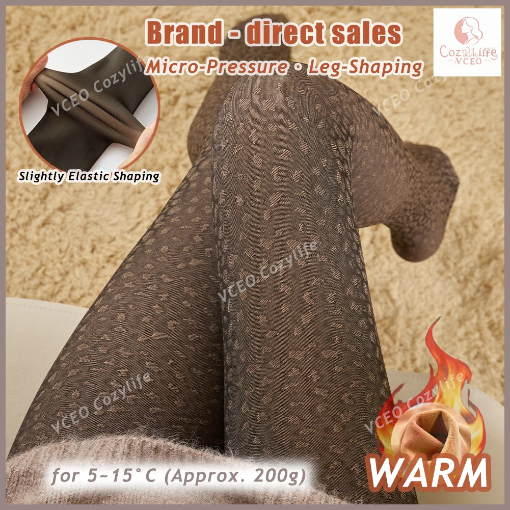 2025 winter fashion warm tights women seamless pantyhose leggings outfit fleece tights booty fleece for winter