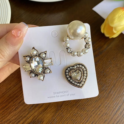 New Exquisite Brooch Set Elegant Socialite Vintage Baroque Pearl Men's And Women's Clothing Accessories, Badges Buckle Pins