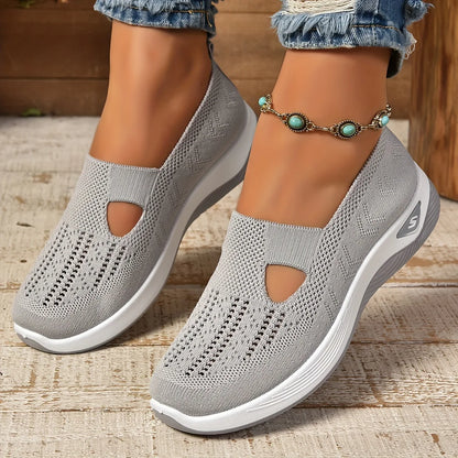 Spring Breathable Mesh Flats Shoes for Women Comfortable Slip on Casual Shoes Woman Lightweight Soft Bottom Loafers Plus Size 43