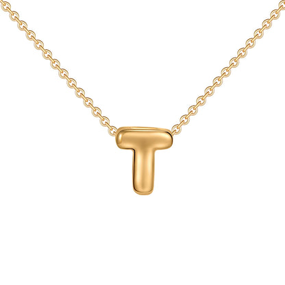 Dainty Mini Bubble Letter Necklace Gold Plated Balloon Initial Tiny Small Pendent Necklaces for Women Jewelry Teen Girls Gifts