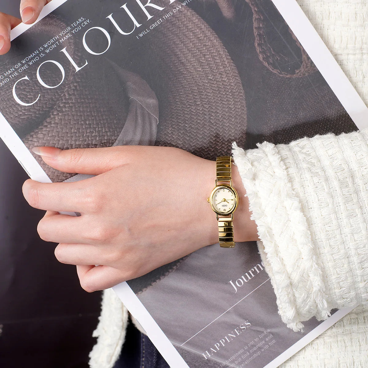 UTHAI L005 Fashionable Women Watch, Light Luxury Exquisite Waterproof Quartz Watch, Light Luxury Clock Gift, Watches for Woman