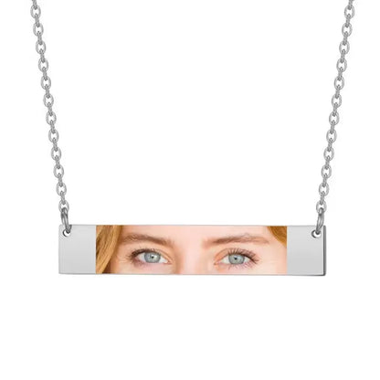 Personalized Eyes Necklace for Men Women Custom Eye Picture Pendant Necklace Engraving Name Necklaces Jewelry Gifts for Him Her