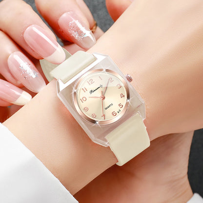 Elegant Square Women Quartz Watch Fashion Silicone Band Arabic Dial Ladies Wristwatches Relogio Feminino Clock (Without Box)