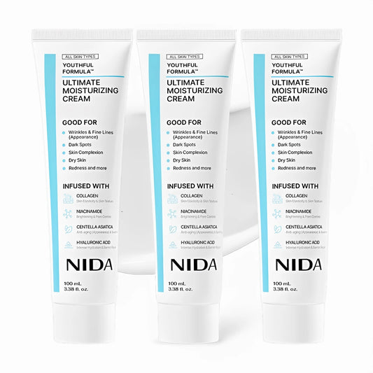 NIDA Moisturizing Face Cream Collagen Hyaluronic Acid Face Moisturizer for Wrinkles, Dark Spots, RednessDry Skin,Korea Skincare