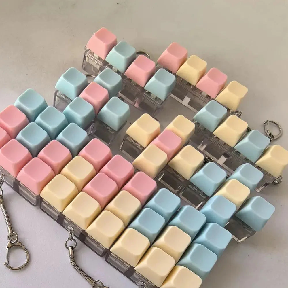 1/4/5/9 Button Keyboard Fidget Clicker Mechanical Keyboard Fidget Keychain For Gifts To Pass The Boring Time