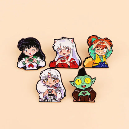 5pcs/set Magical Love Comics Enamel Pins Manga Metal Brooch Backpack Hat Bag Collar Lapel Badges Fashion Jewelry Collection Gift