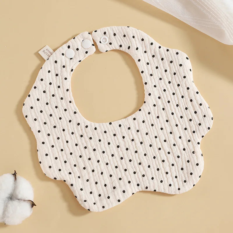 Baby Gauze Bibs Pure Cotton Class A Saliva Towel Milk Spilt Prevent Grass and Wood Dyed 360 Degrees Newborn Bib
