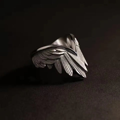 Retro Angel Wings Ring For Women Girls Punk Gothic Adjustable Open Ring Handmade Designer Jewelry Accessories Gift e783